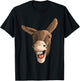 Funny Donkey Art Women Kids Donkey Lover Farm Animal T-Shirt - T-Shirt | Black