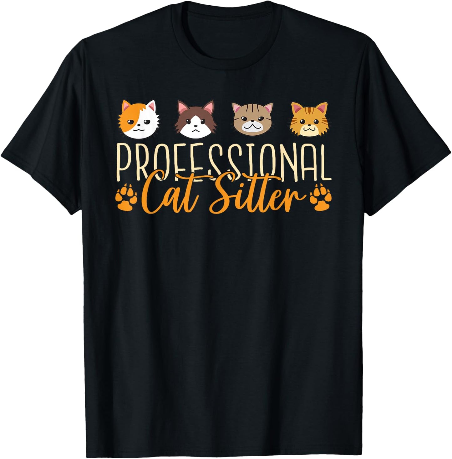 Cat Sitter Cat Lover Funny Cat Nanny Cat Sitting T-Shirt - T-Shirt | Black