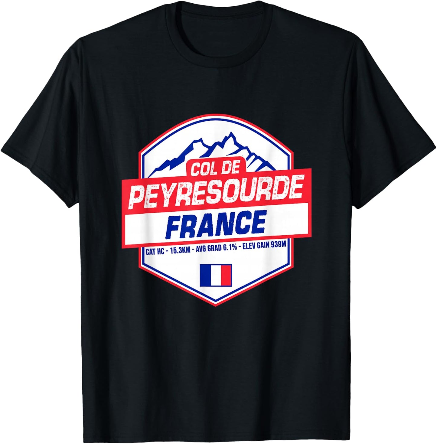 Col de Peyresourde Cycling In France Road Cyclist T-Shirt - T-Shirt | Black