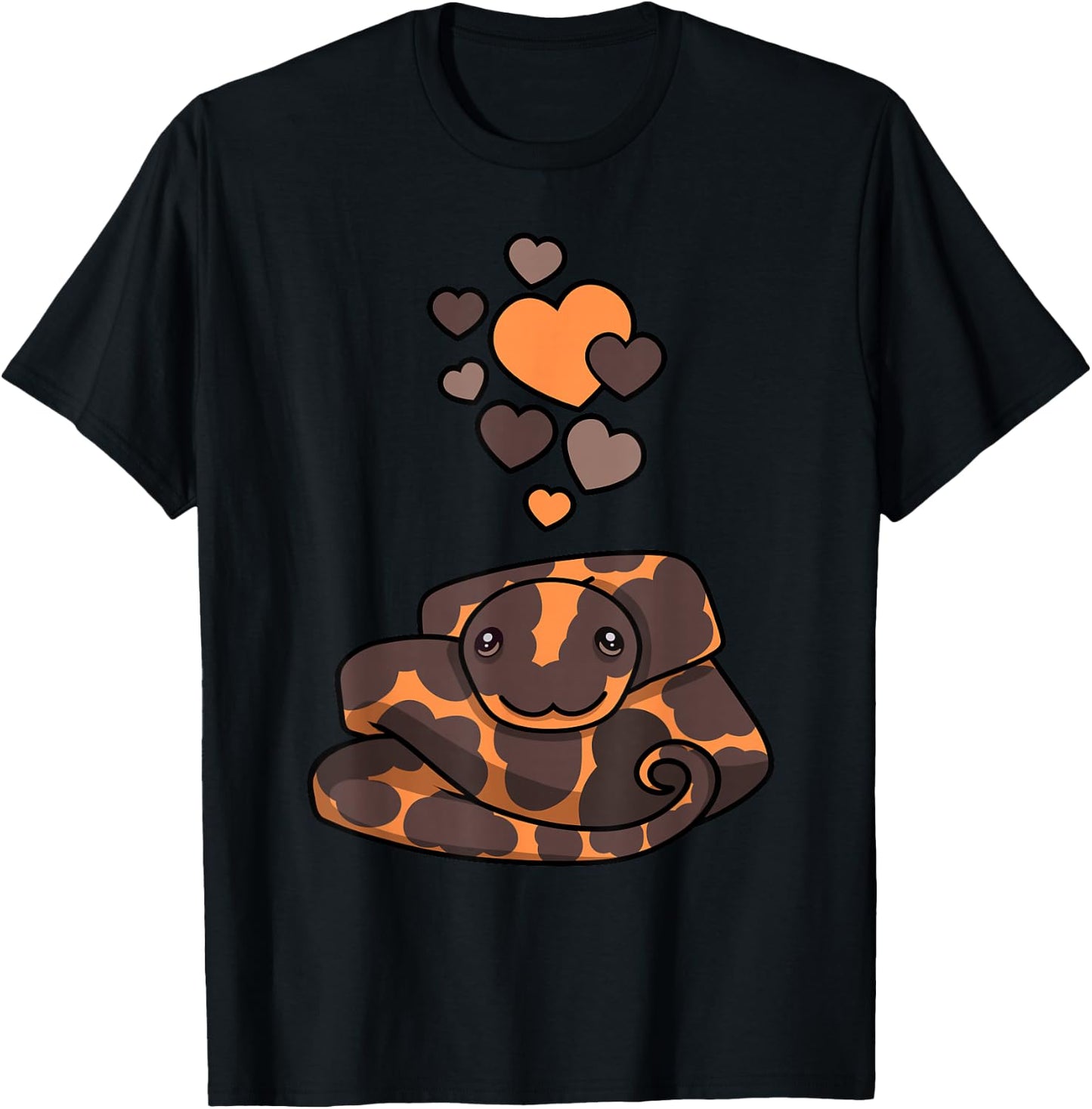 Kenyan Sand Boa With Hearts T-Shirt - T-Shirt | Black