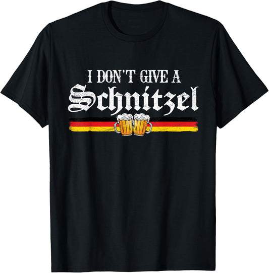 I Dont Give A Schnitzel Funny Oktoberfest German Men Women T-Shirt - T-Shirt | Black