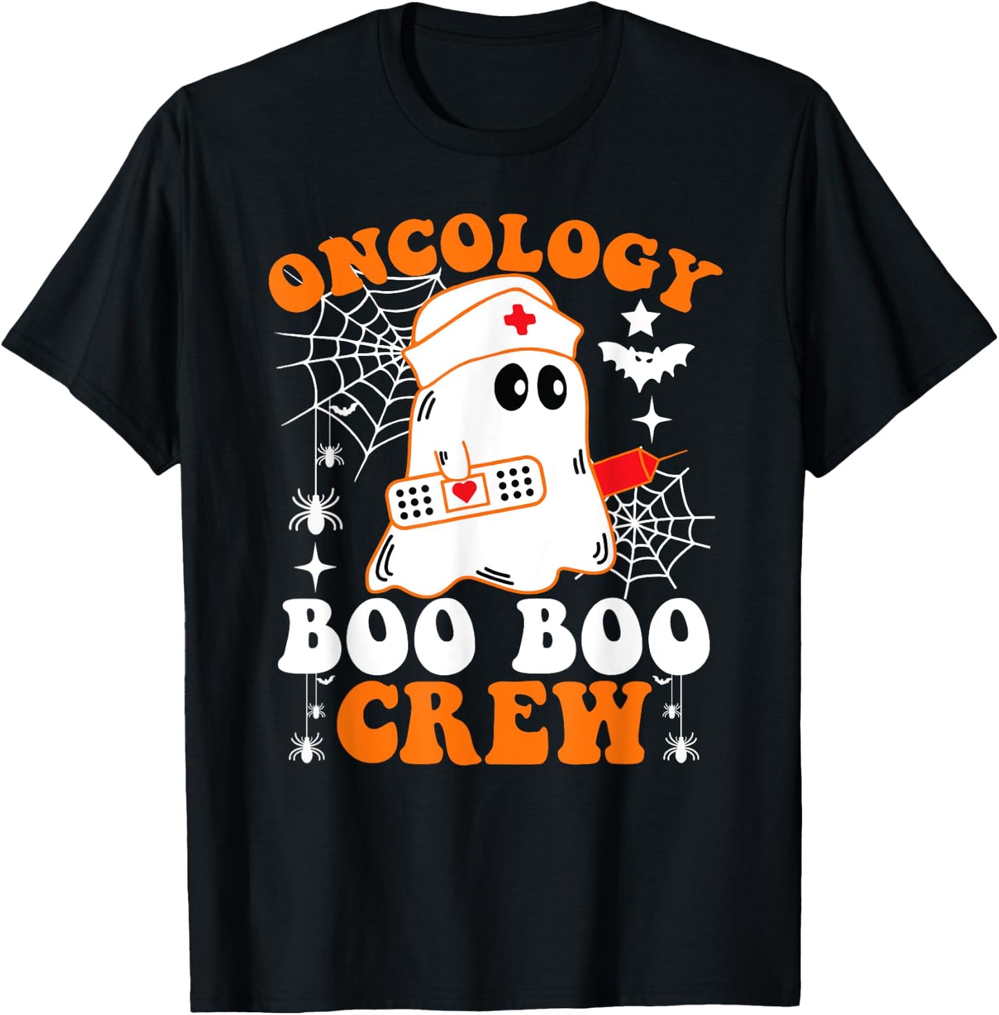 Oncology Boo Boo Crew Shirt Funny Nurse Ghost Halloween T-Shirt - T-Shirt | Black