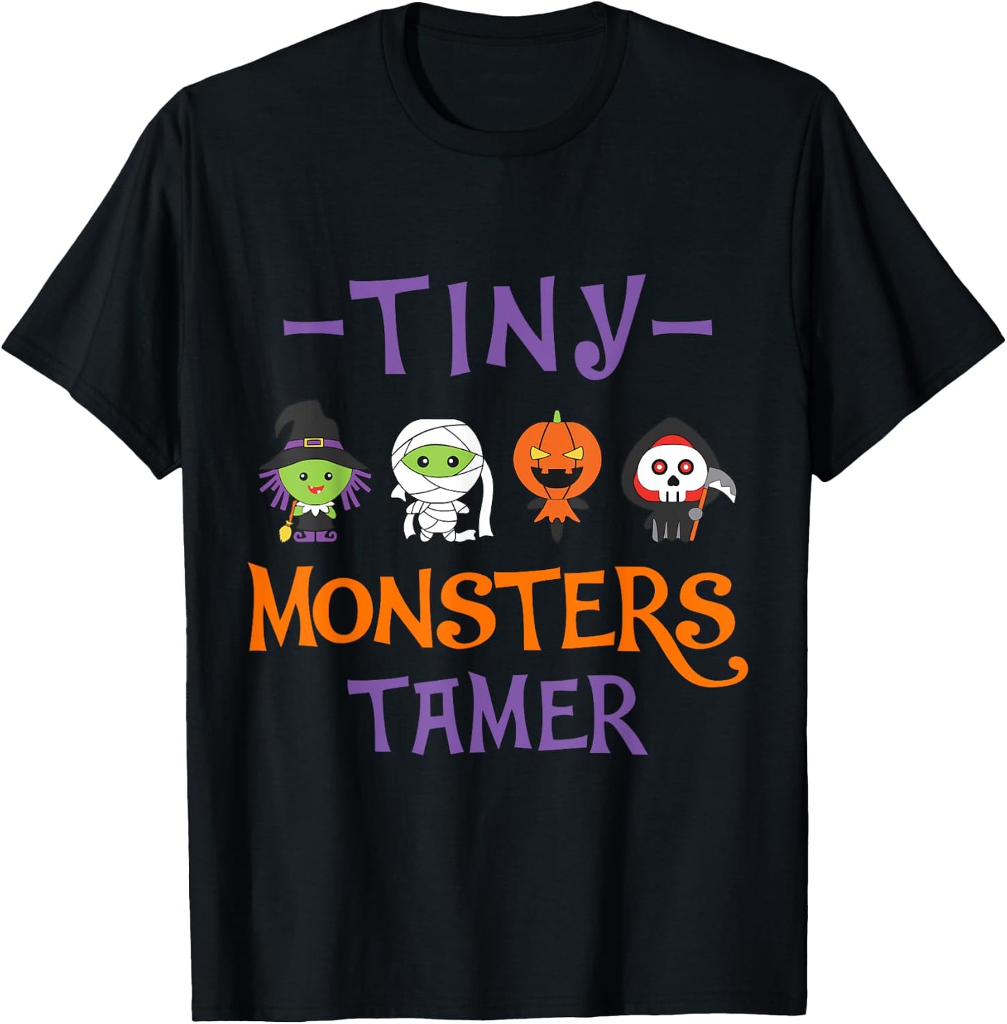 Tine MOnsters Tamer Funny Halloween Teacher Men Women T-Shirt - T-Shirt | Black