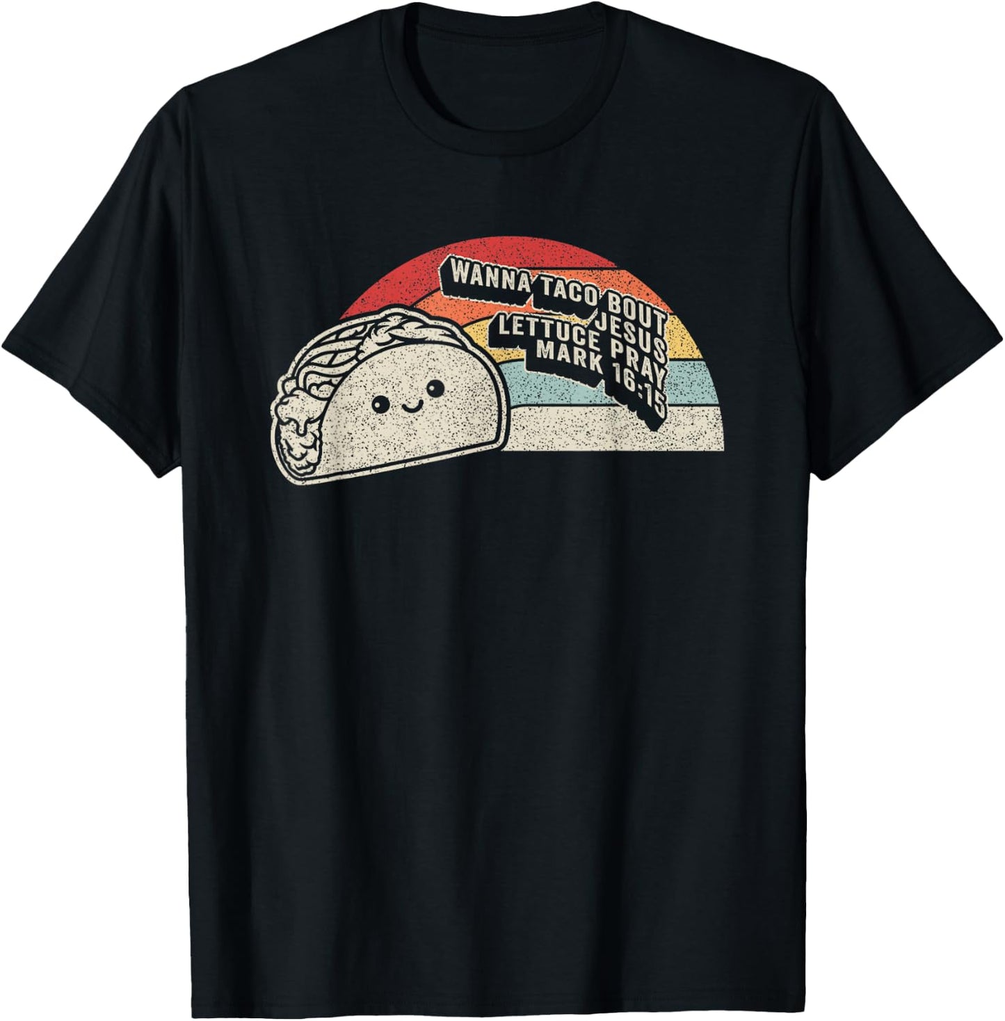 Christian Taco Retro Wanna Taco Bout Jesus Cinco de Mayo T-Shirt - T-Shirt | Black