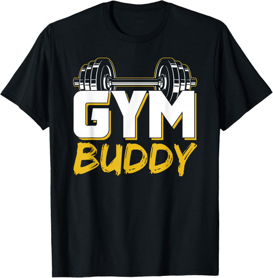 Gym Buddy Workout Fitness Train Training T-Shirt - T-Shirt | Black