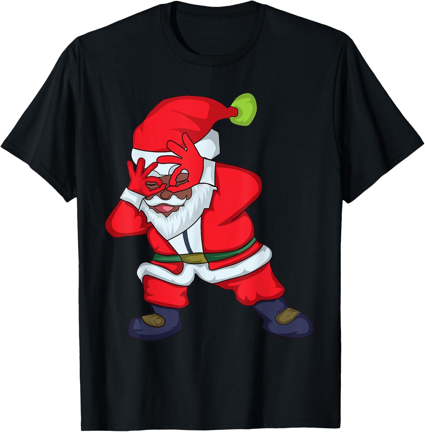 Christmas African American Santa Claus Griddy Dance T-Shirt - T-Shirt | Black