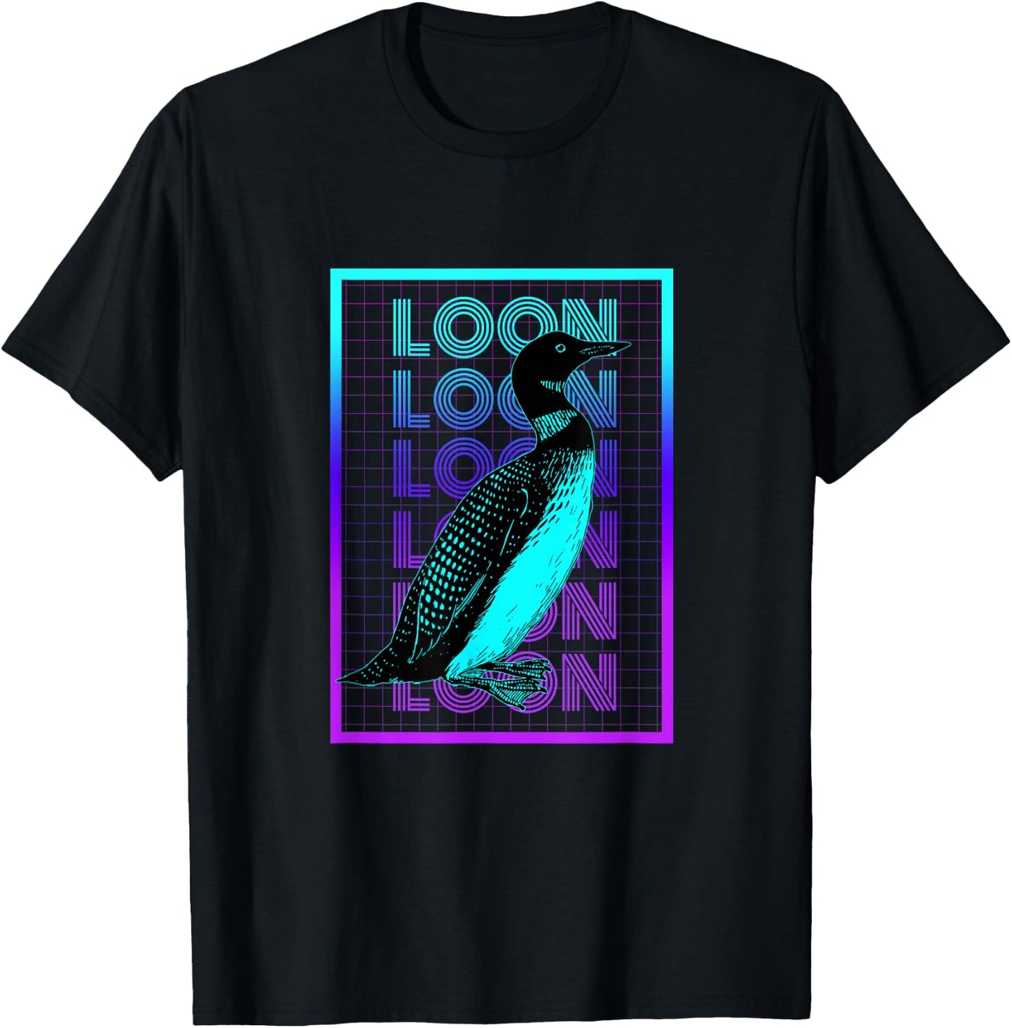 Loon Bird Lover Vintage Retro Loon T-Shirt - T-Shirt | Black