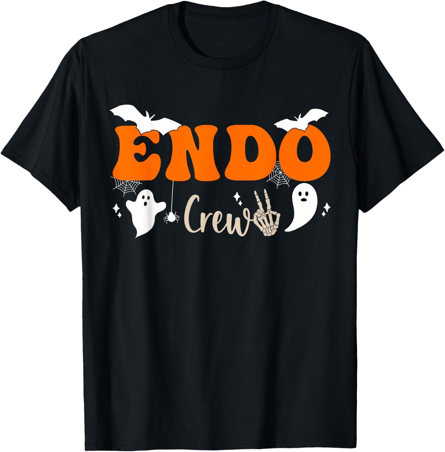 Halloween Endoscopy Crew Ghosts Pumpkin ENDO Nurse Squad T-Shirt - T-Shirt | Black