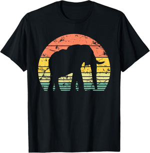 Elephant Lover Retro Animals Men Women Kids Safari Vintage T-Shirt - T-Shirt | Black