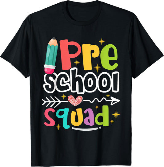 Team Preschool Teacher Preschool Squad T-Shirt - T-Shirt | Black
