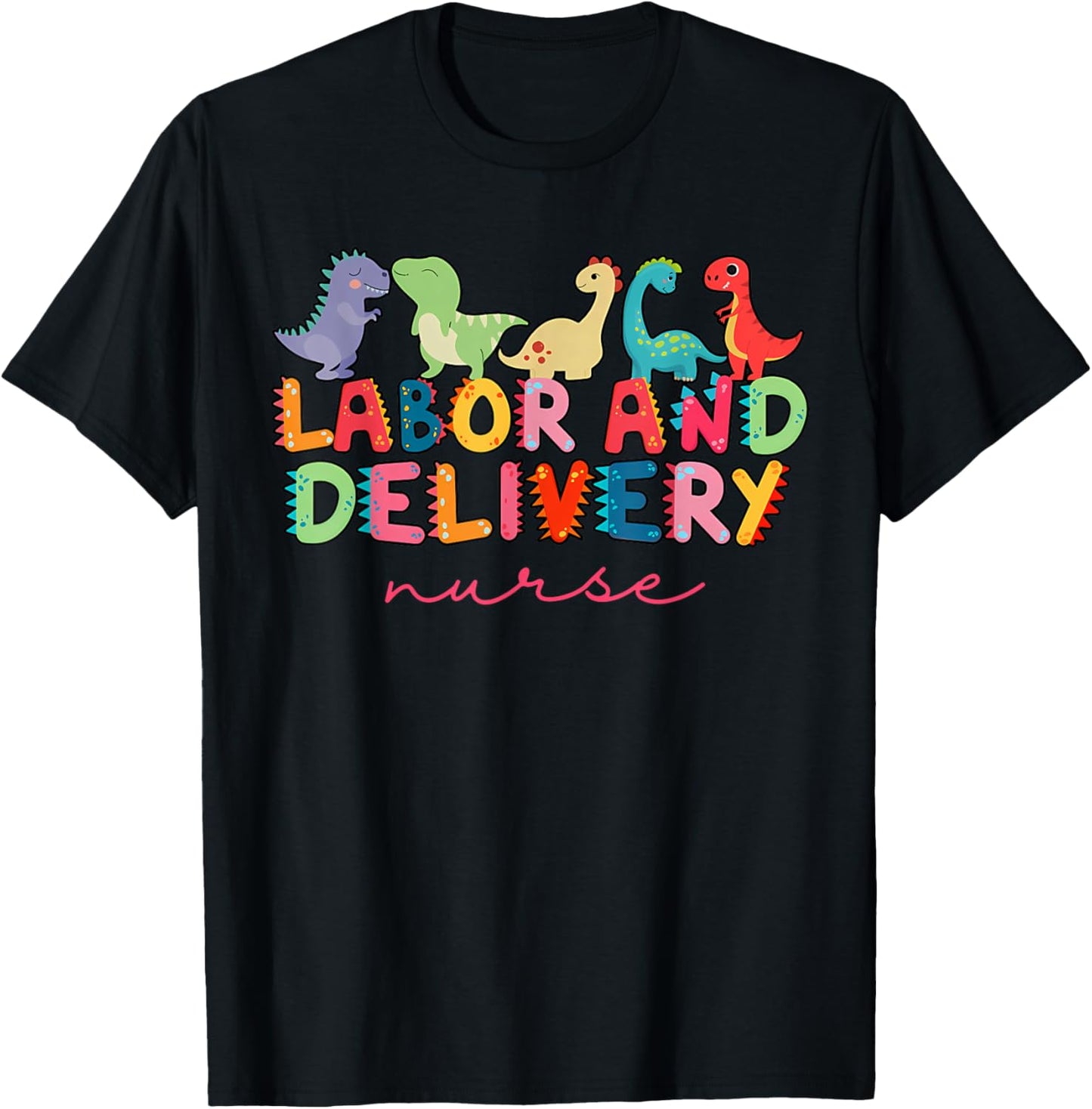 Labor and Delivery Nurse Dinosaur L&D Nurse - Women's Black Leopard Heart Boho Heart Stethoscope - Small - Short Sleeve - - Regular Fit - Imported T-Shirt - T-Shirt | Black