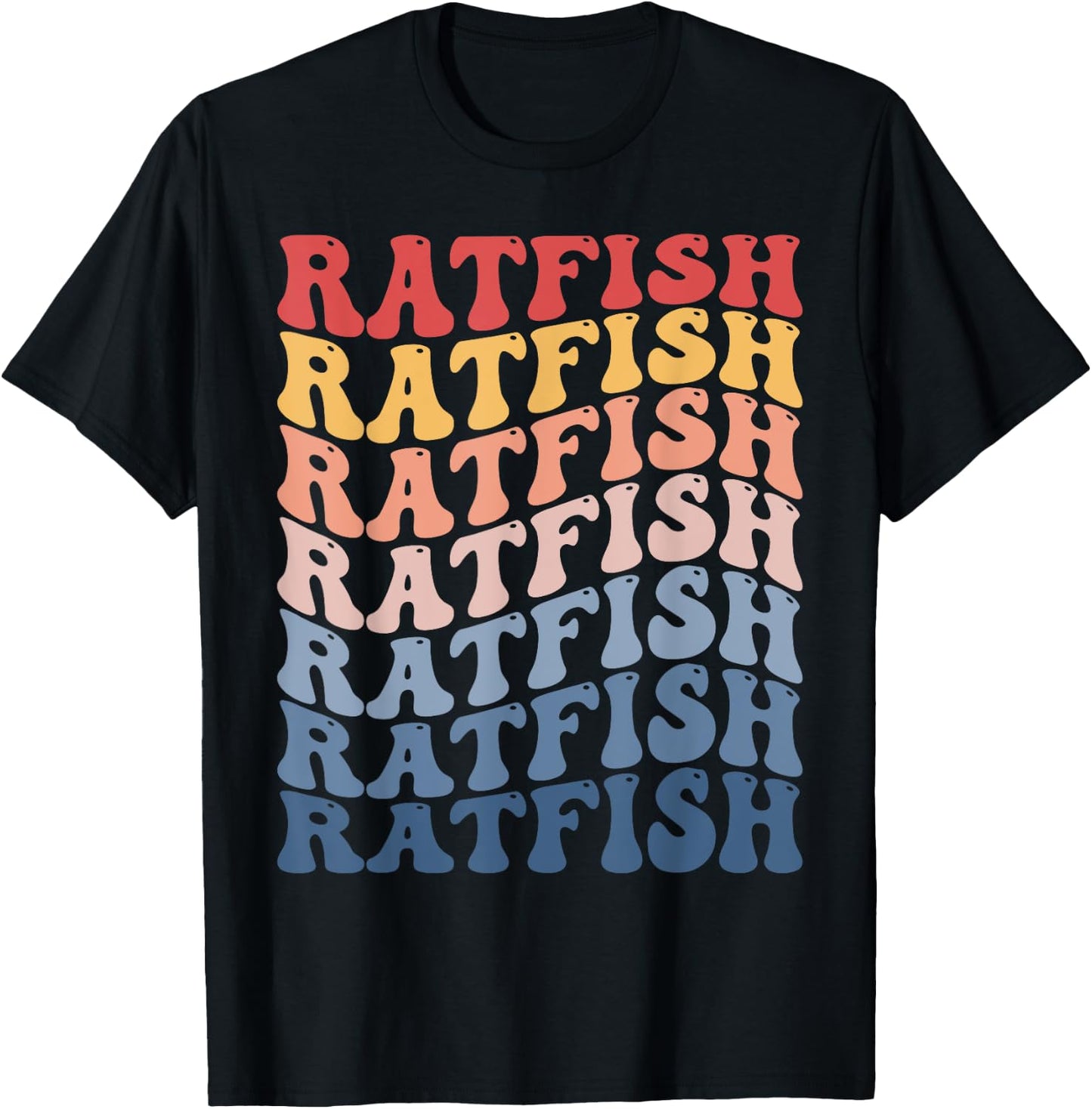 Ratfish Groovy Retro Fish T-Shirt - T-Shirt | Black