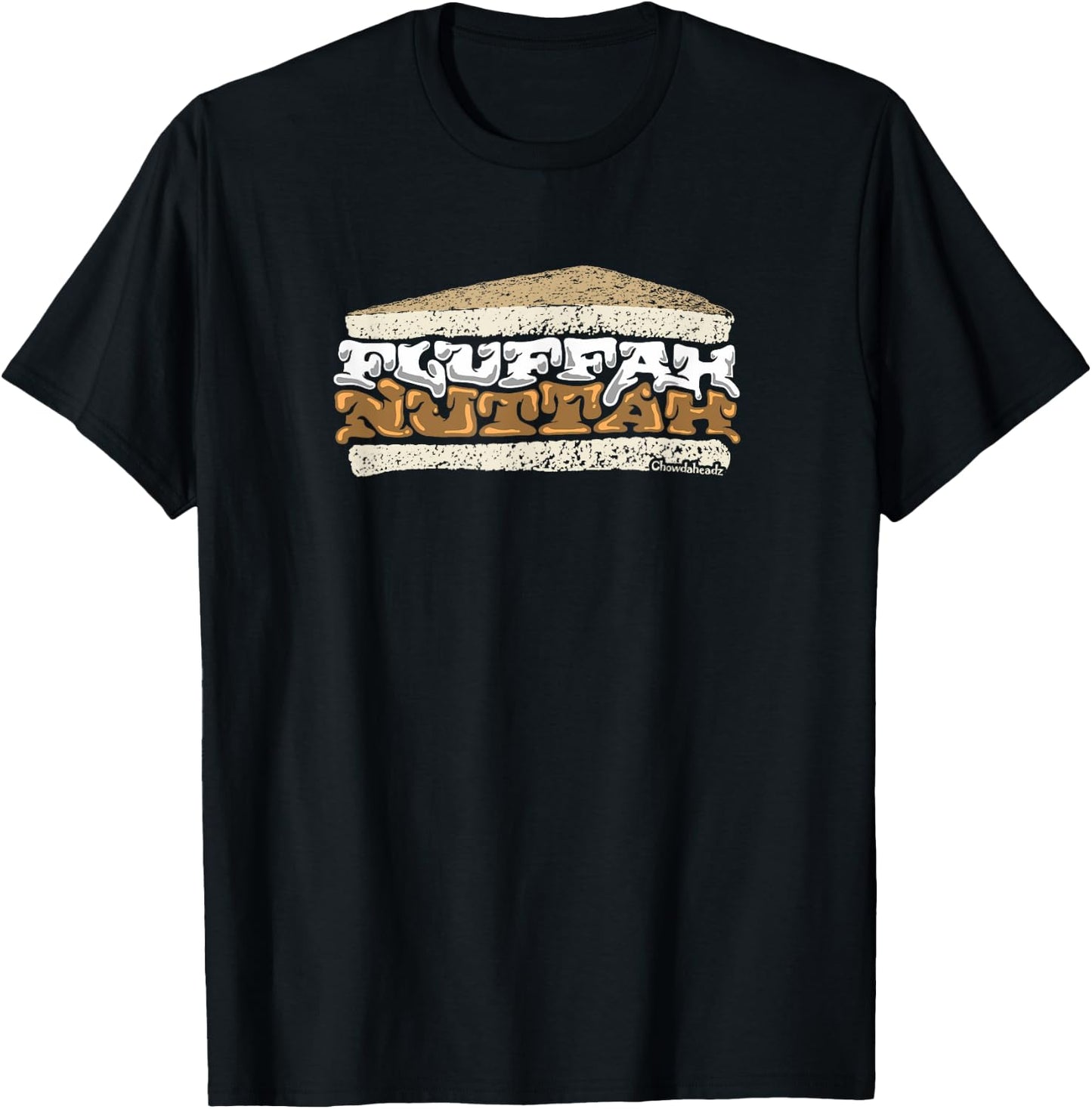Chowdaheadz Men's Fluffah Nuttah Blue Cotton T-Shirt - T-Shirt | Black