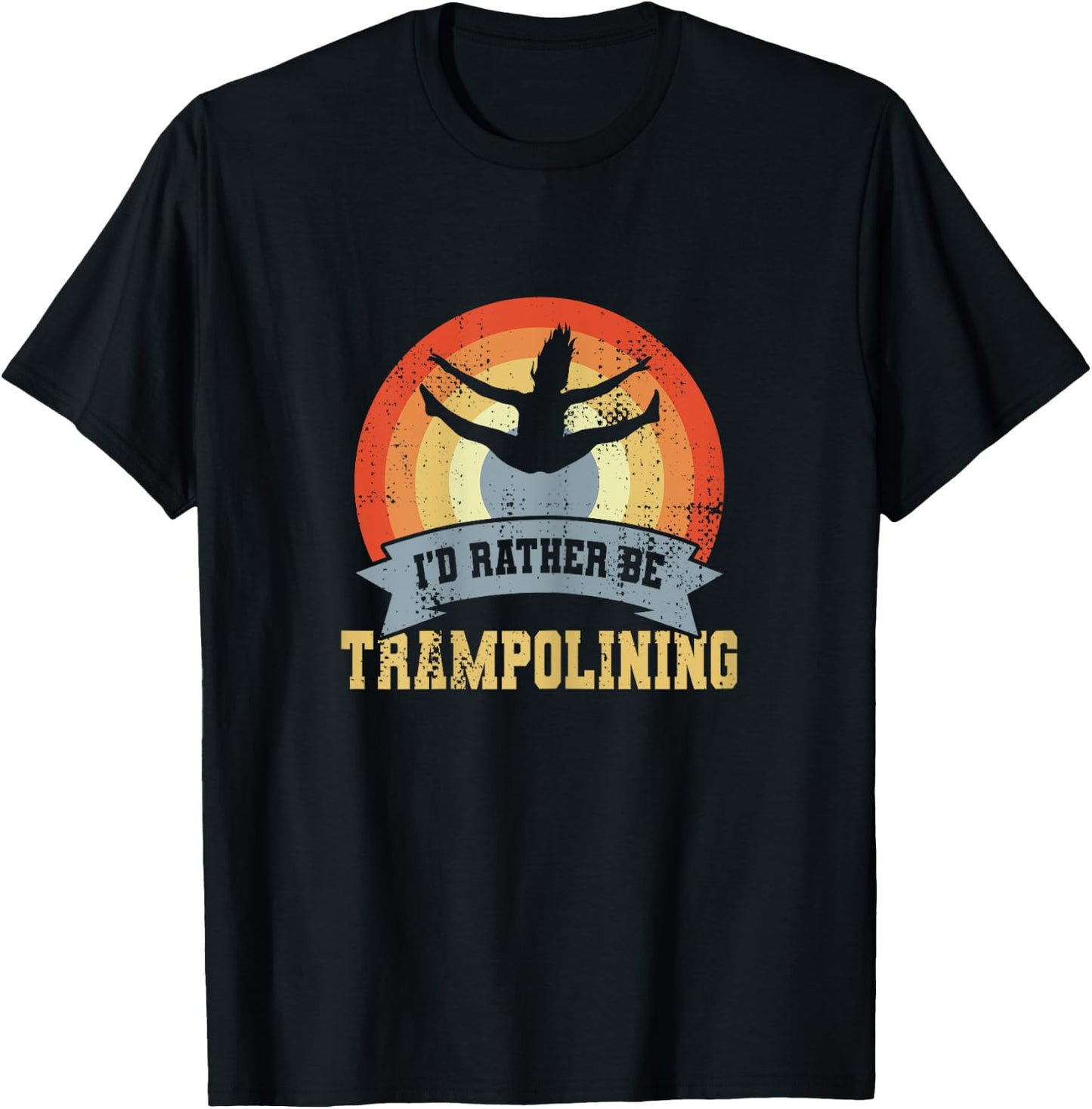 Vintage Trampolining Saying Trampoline Gymnast T-Shirt - T-Shirt | Black