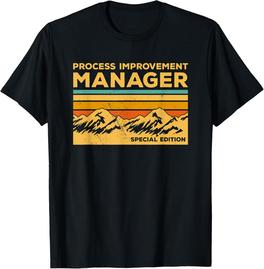 Vintage Process Improvement Manager T-Shirt - T-Shirt | Black