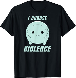 Moopsy Chooses Violence (Light Text) T-Shirt - T-Shirt | Black