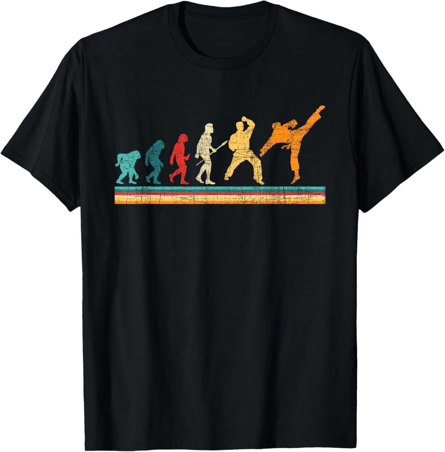 Evolution Of Karate - Martial Arts Coach Karateka Taekwondo T-Shirt - T-Shirt | Black