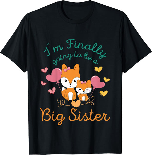 I'm finally going to be a big sister Big Sister Foxes Kid T-Shirt - T-Shirt | Black