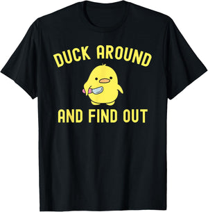 Duck Around and Find Out Funny Knife Duck T-Shirt - T-Shirt | Black