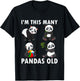 Kids 4 Year Old Boy Pandas Old 4th Birthday Kids T-Shirt - T-Shirt | Black