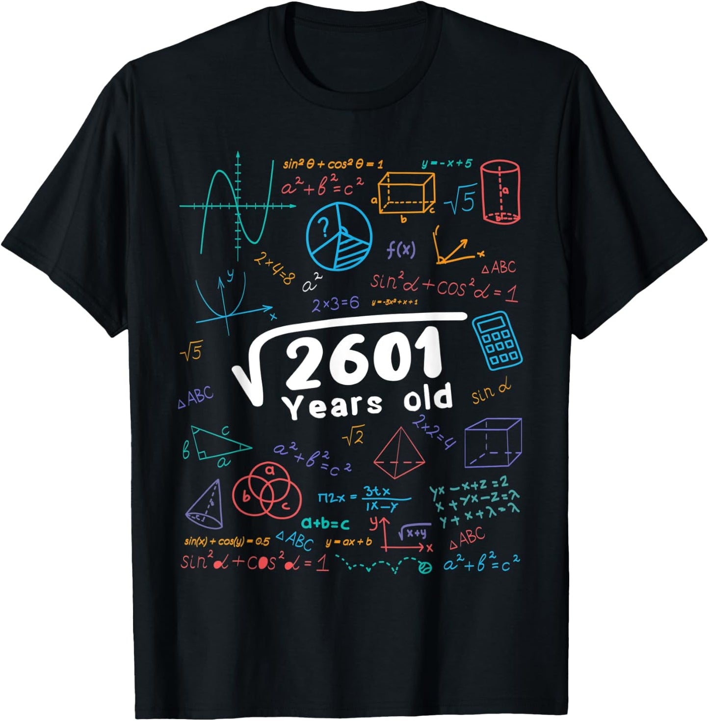 51 Year Old Men Women 51th Birthday Gift Square Root Of 2601 T-Shirt - T-Shirt | Black