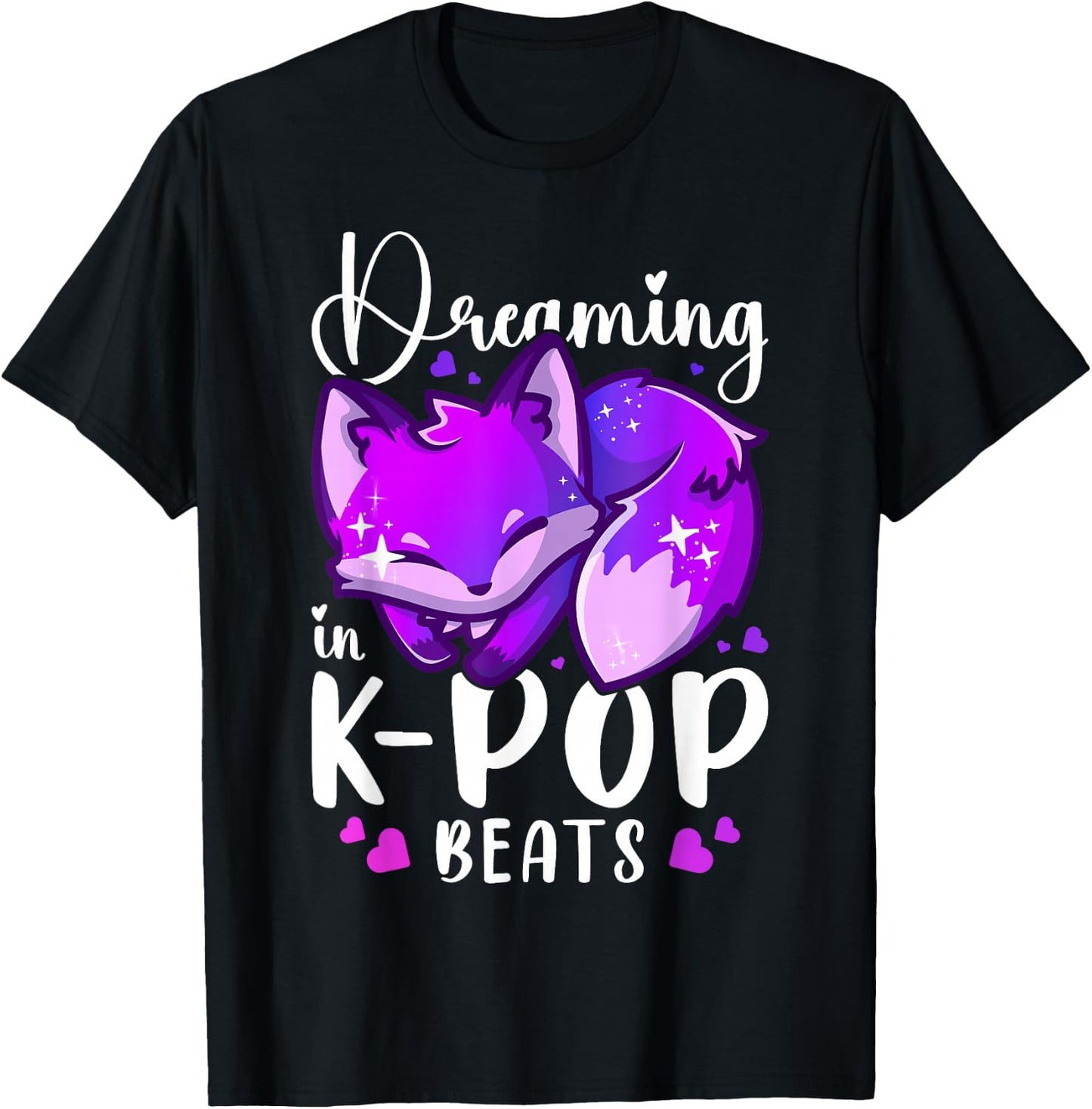 K-Pop Music & Dreams, Sleep Fox, K-Pop Sleep T-Shirt - T-Shirt | Black