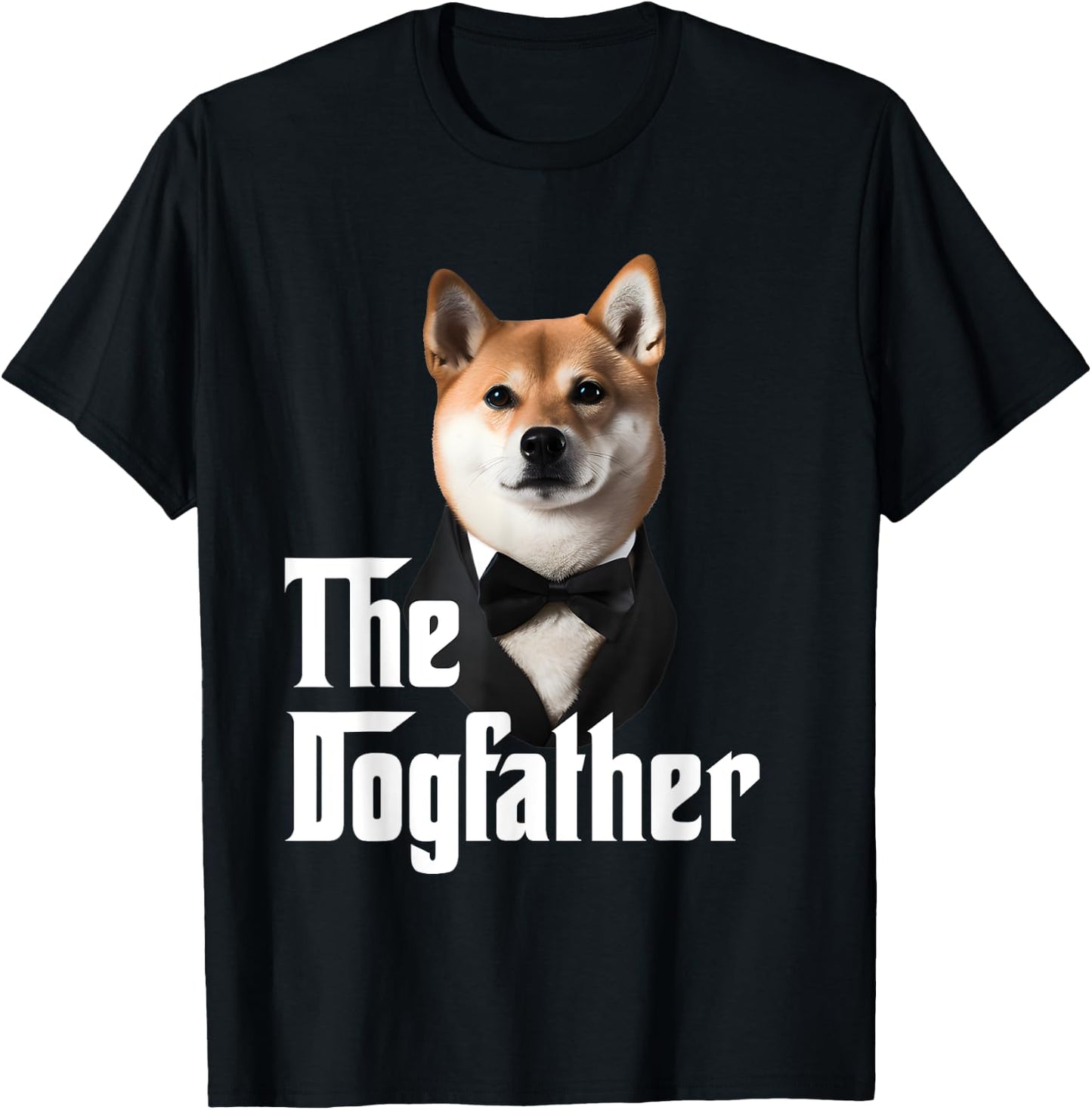 The Dogfather | Shiba Inu | Shiba Inu Owner | Dog Dad Funny T-Shirt - T-Shirt | Black