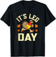 It's Leg Day Funny running Workout Turkey Thanksgiving T-Shirt - T-Shirt | Black
