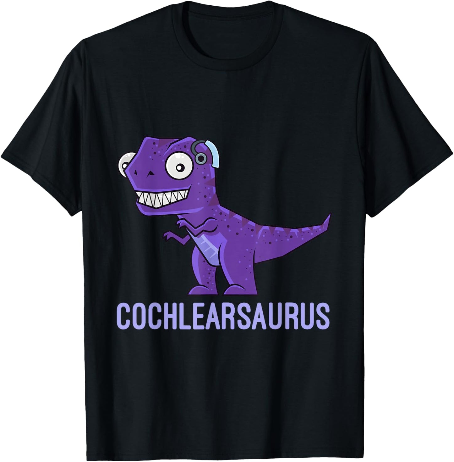 Cochlearsaurus | Cochlear Implant Gift Ideas T-Shirt - T-Shirt | Black