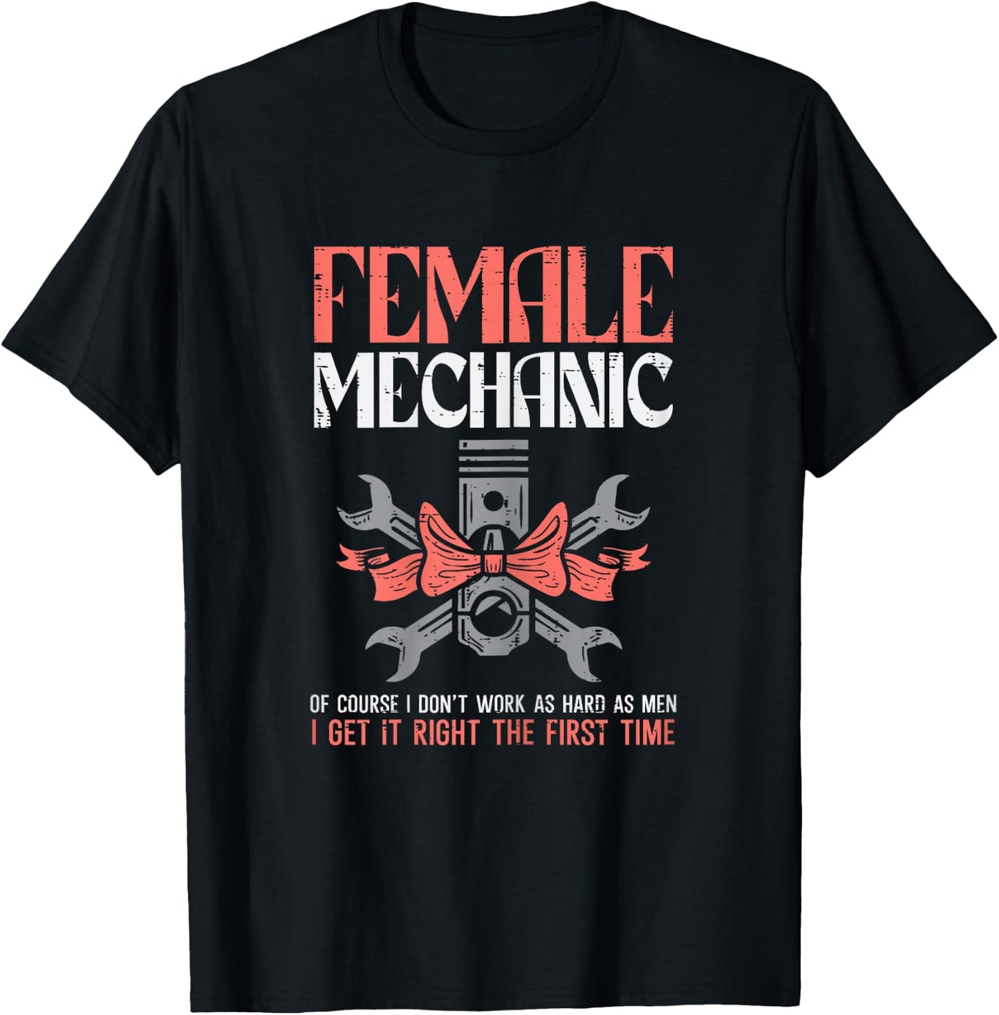 Female Mechanic Funny Car Auto Garage Women Mom T-Shirt - T-Shirt | Black