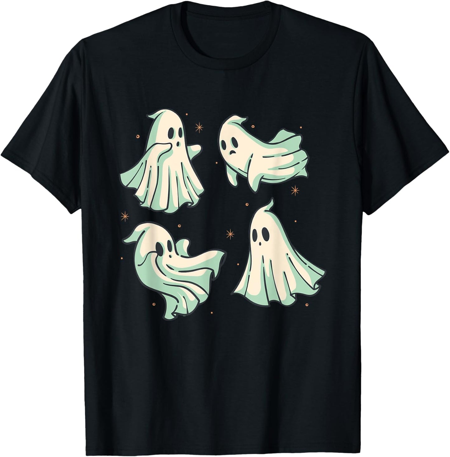 Boo Ghost Costume Halloween Spooky Season Scary Ghost Outfit T-Shirt - T-Shirt | Black