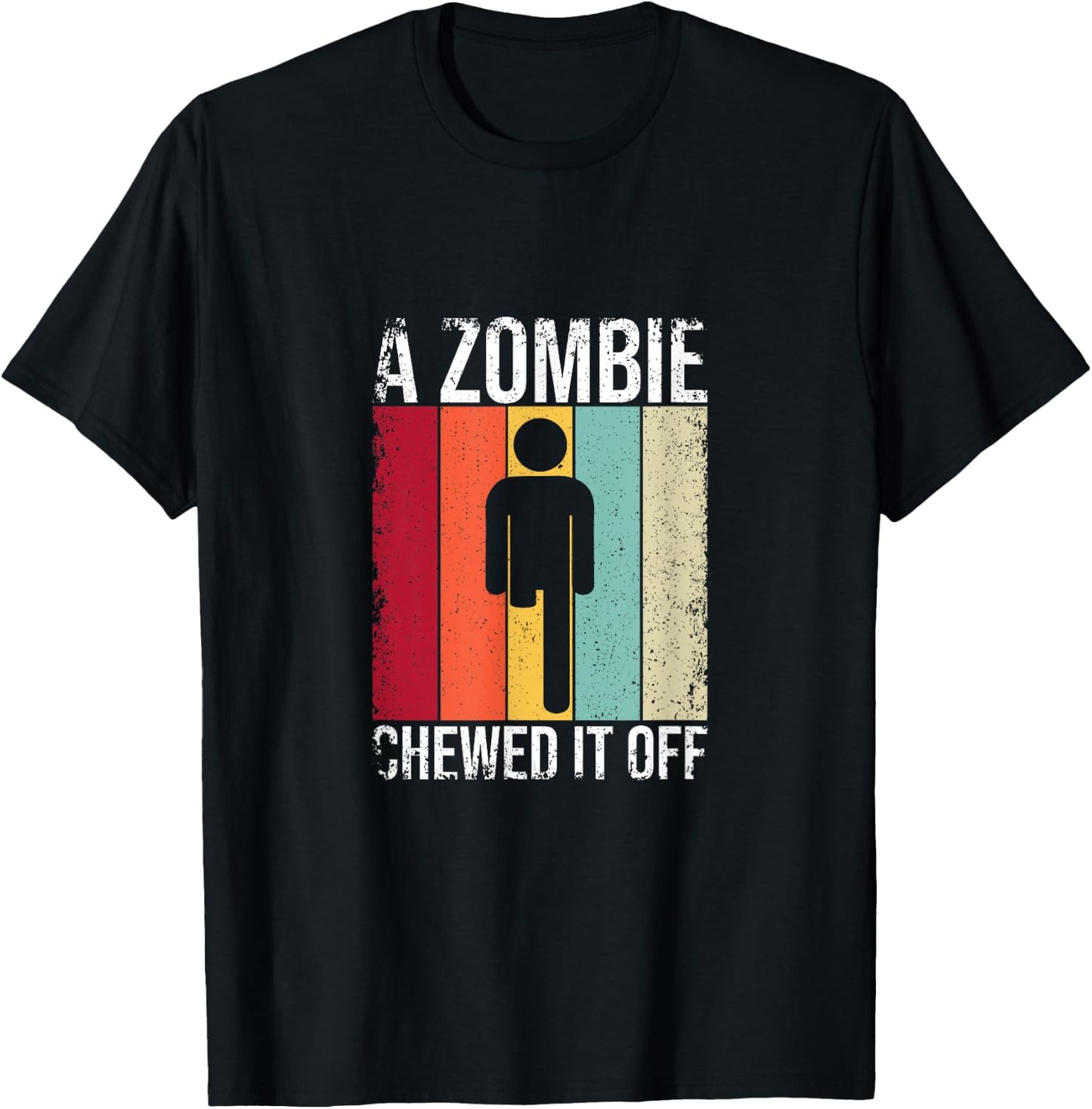 A Zombie Chewed It Off Funny Amputated Leg Amputee T-Shirt - T-Shirt | Black