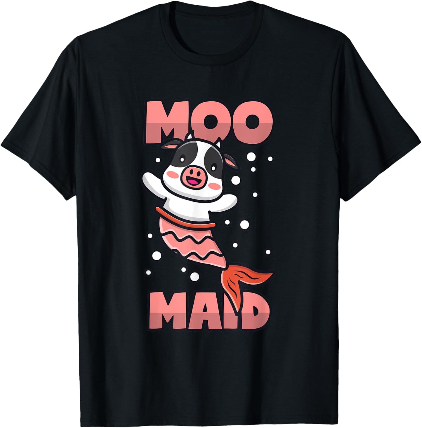 Mermaid Cow T-Shirt - T-Shirt | Black