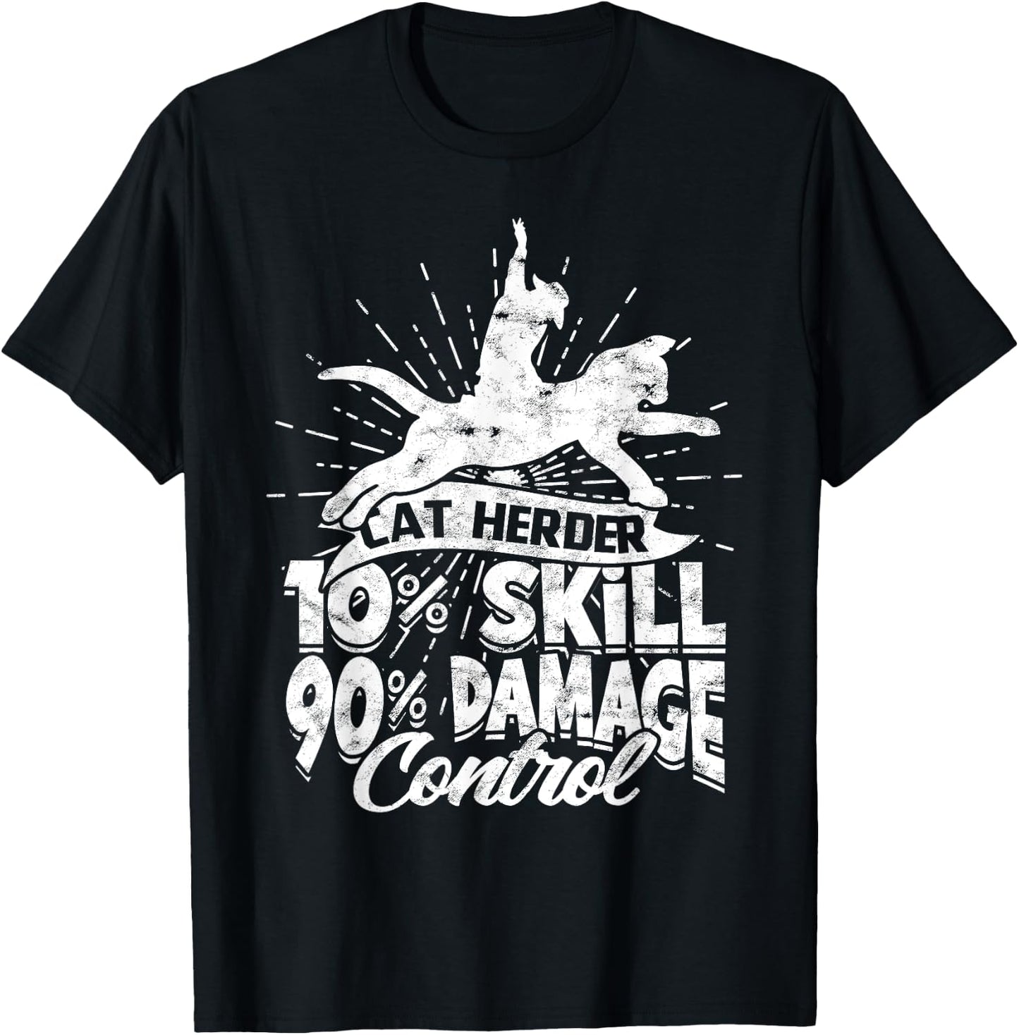 Cat Herding Champion Professional Cat Herder T-Shirt - T-Shirt | Black