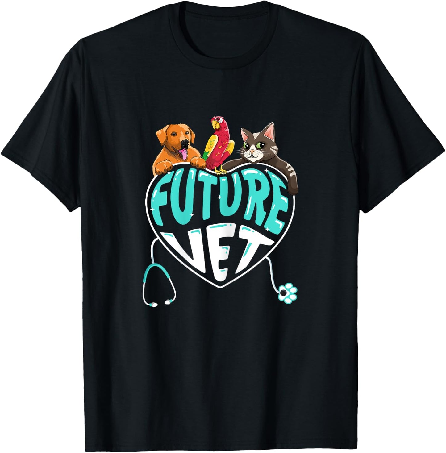Future Vet - Cute Aspiring Veterinarian Student T-Shirt - T-Shirt | Black