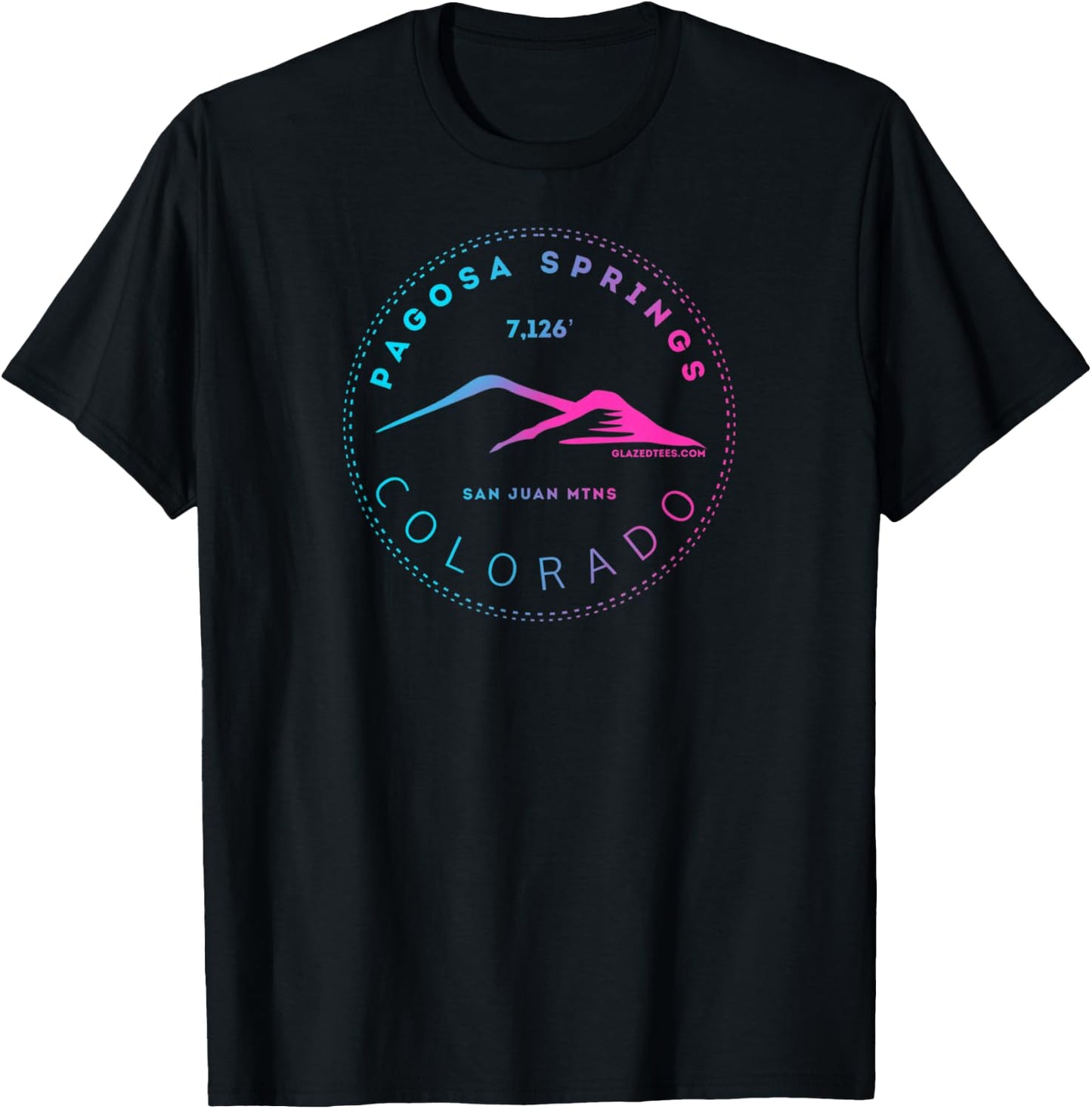 Pagosa Springs Colorado Mountain Town - Elevated Retro T-Shirt - T-Shirt | Black