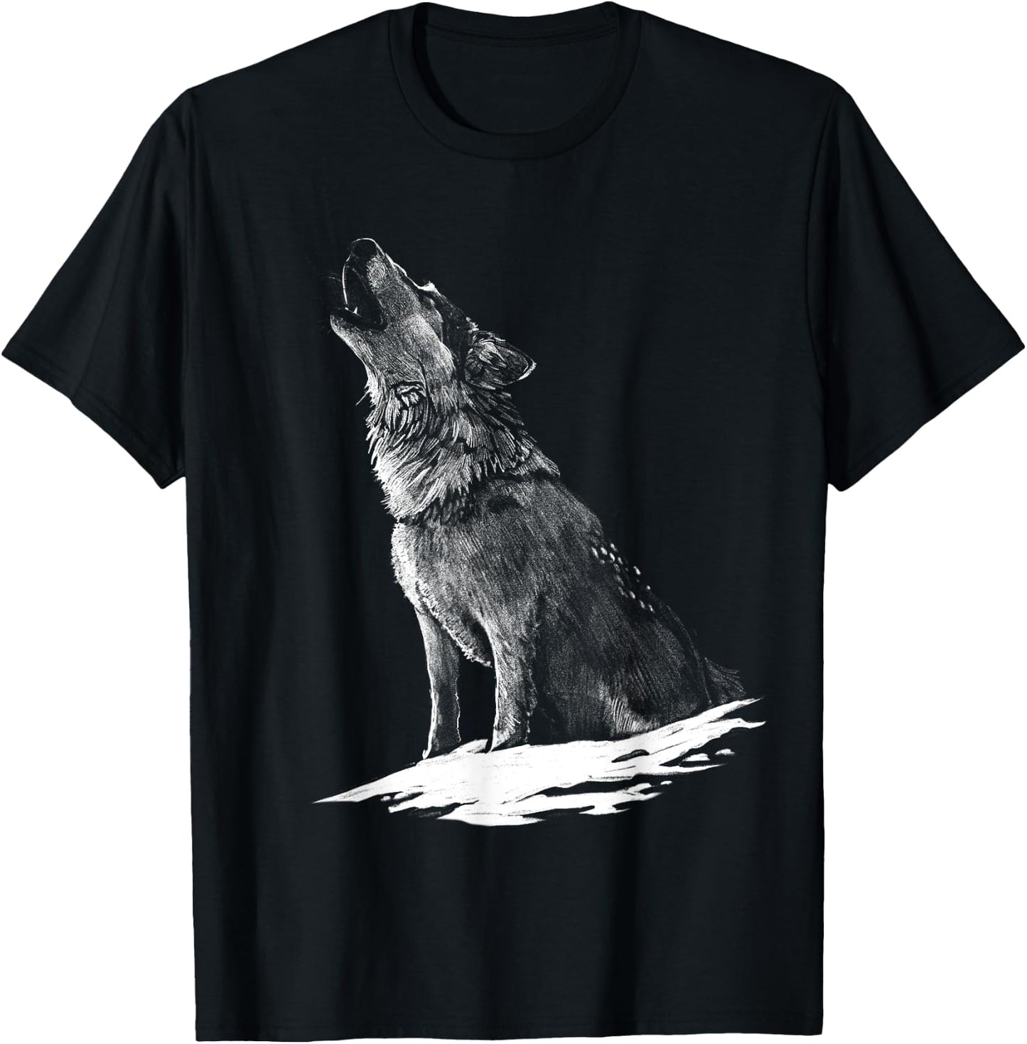 Wolf Animal Print Wolves Animal Motif Wolf T-Shirt - T-Shirt | Black
