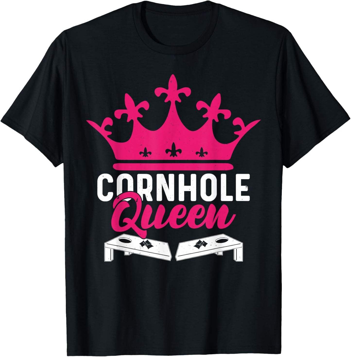 Cornhole Queen Funny Cornhole T-Shirt - T-Shirt | Black