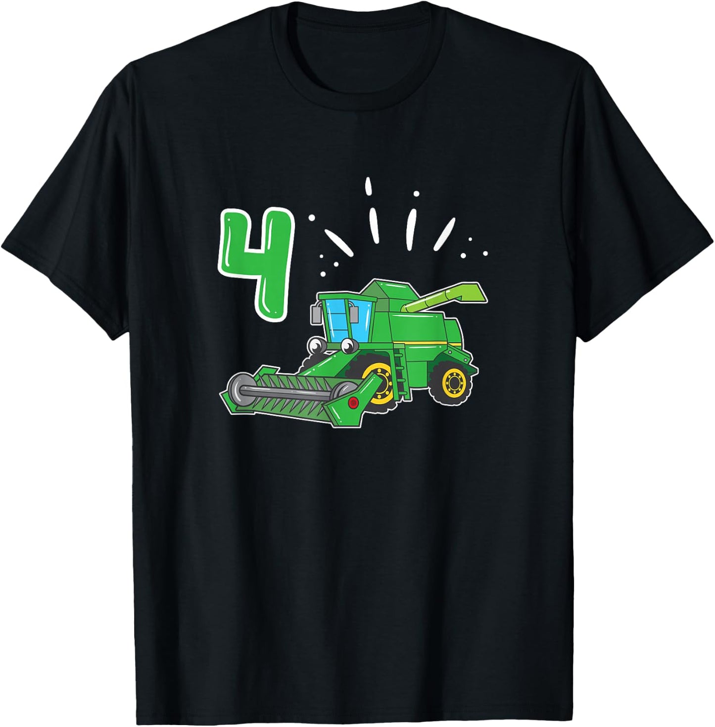 Farmers Farmer Combine Harvester 4 Years Children's Birthday T-Shirt - T-Shirt | Black