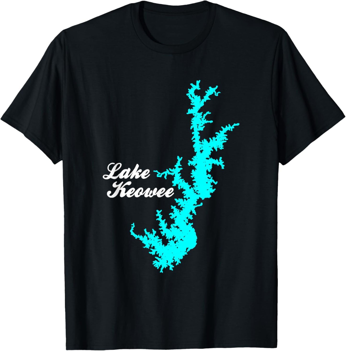 Minimalist Lake Keowee - South Carolina T-Shirt - T-Shirt | Black