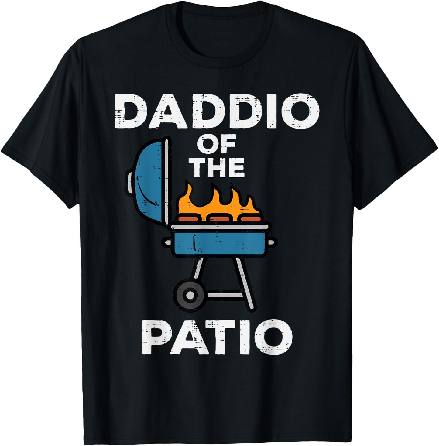 Daddio Of The Patio Funny Bbq Barbecue Grilling Dad Papa Men T-Shirt - T-Shirt | Black