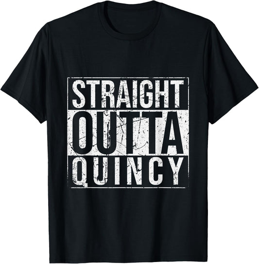 Straight Outta Quincy Vintage T-Shirt - T-Shirt | Black