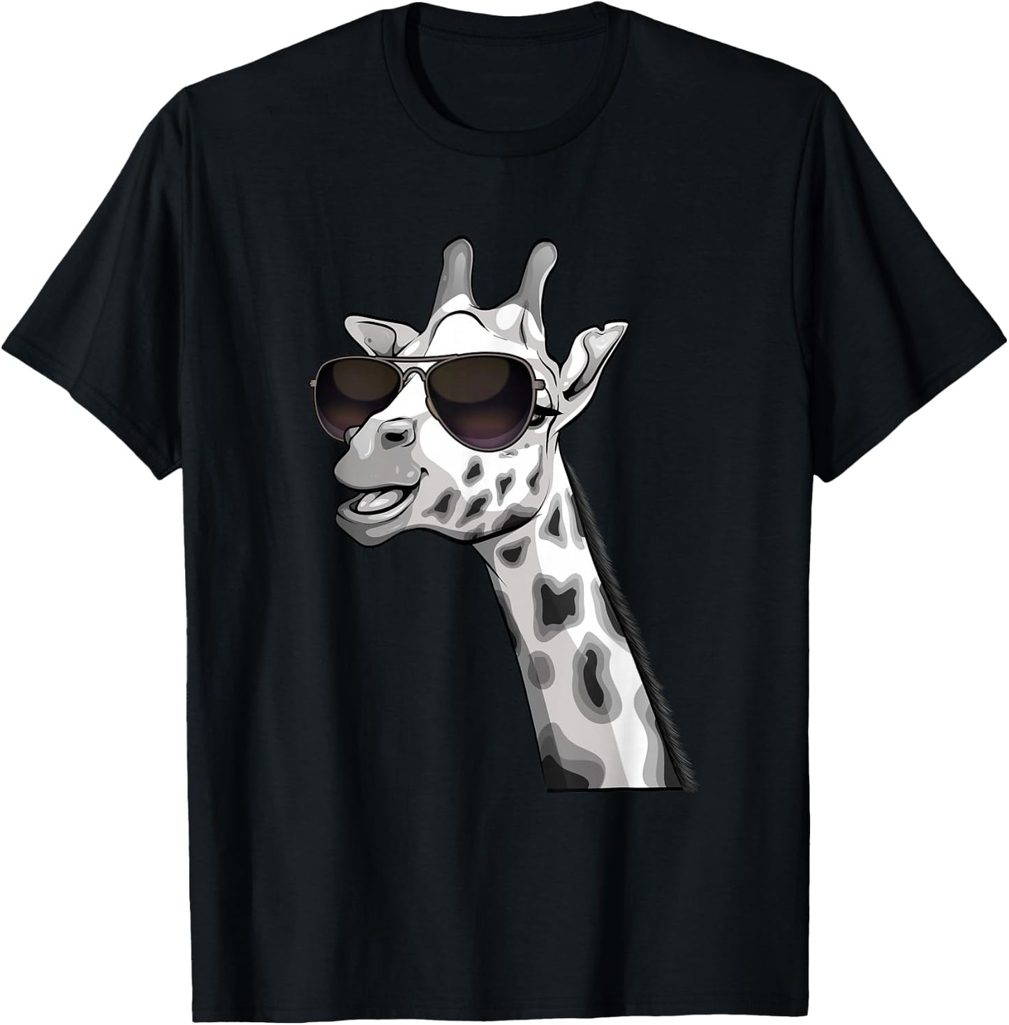 Cool Giraffe Art Women Kids Animal Lover African Zoo T-Shirt - T-Shirt | Black