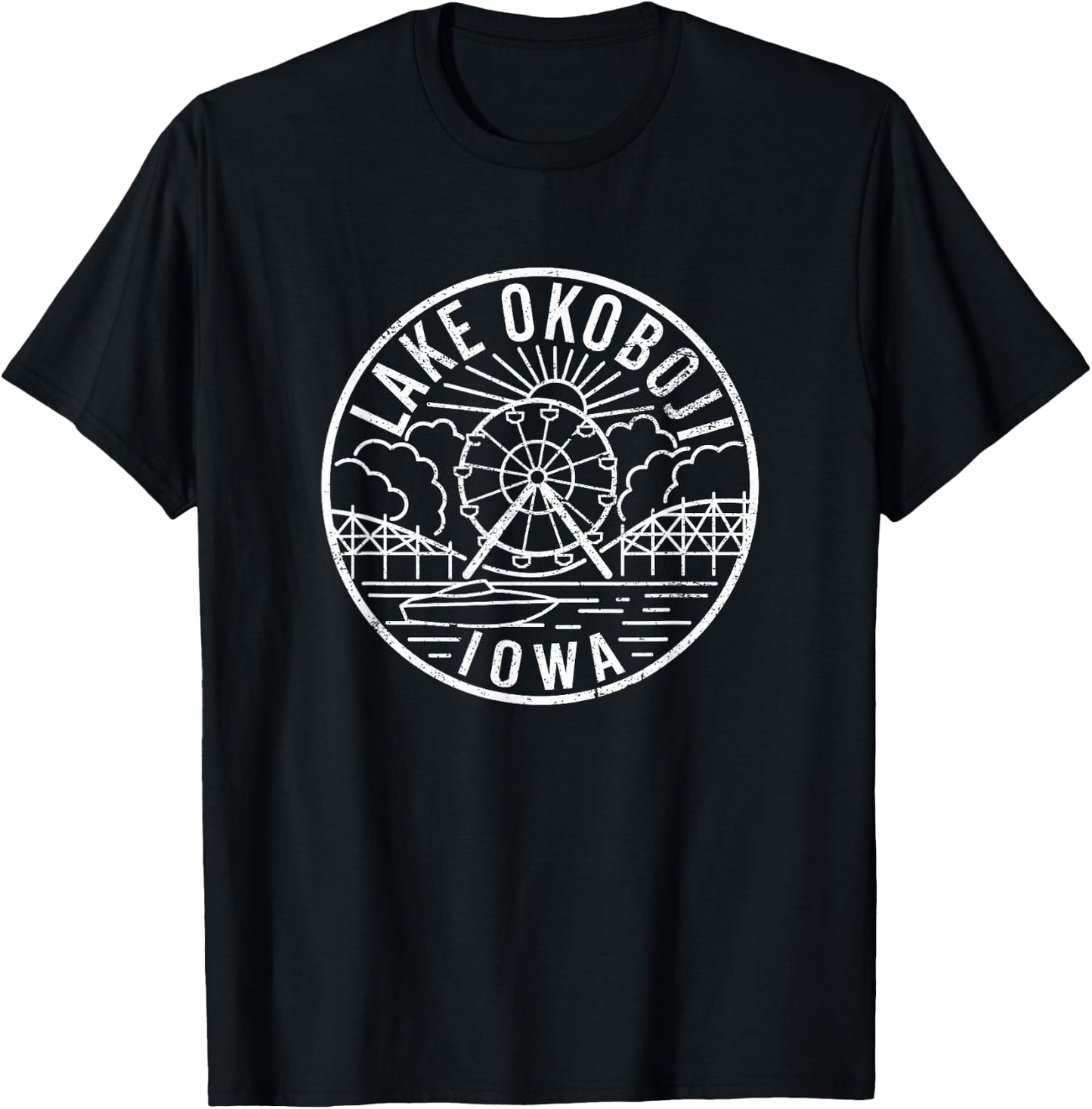 Lake Okoboji Iowa T-Shirt - T-Shirt | Black