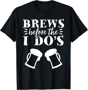 Brews Before The I Do's Bachelor Party Beer Stag Night T-Shirt - T-Shirt | Black