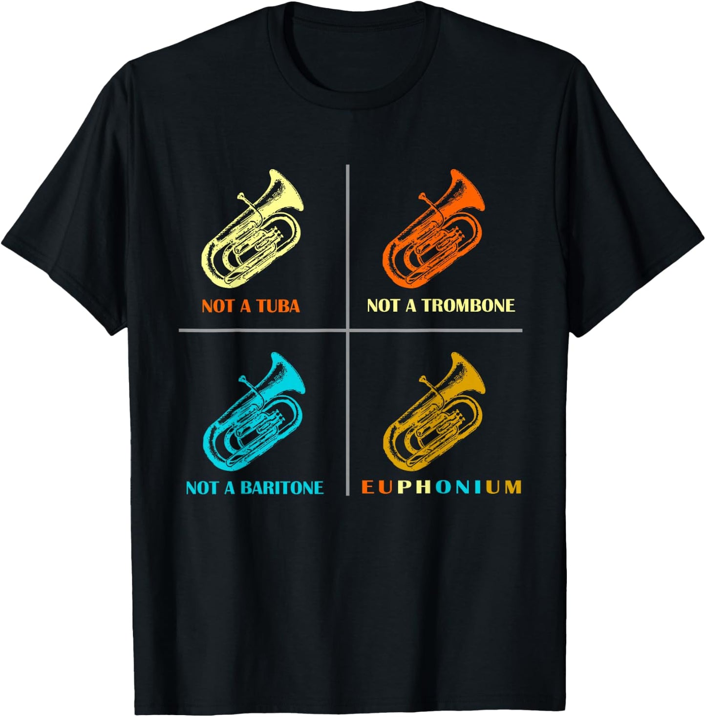 Vintage Euphonium Player brass Orchestra T-Shirt - T-Shirt | Black