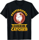 Chicken Farming Design -Adults , Black, Small, Short Sleeve, Regular Fit, Professional Chicken Catcher Design T-Shirt - T-Shirt | Black