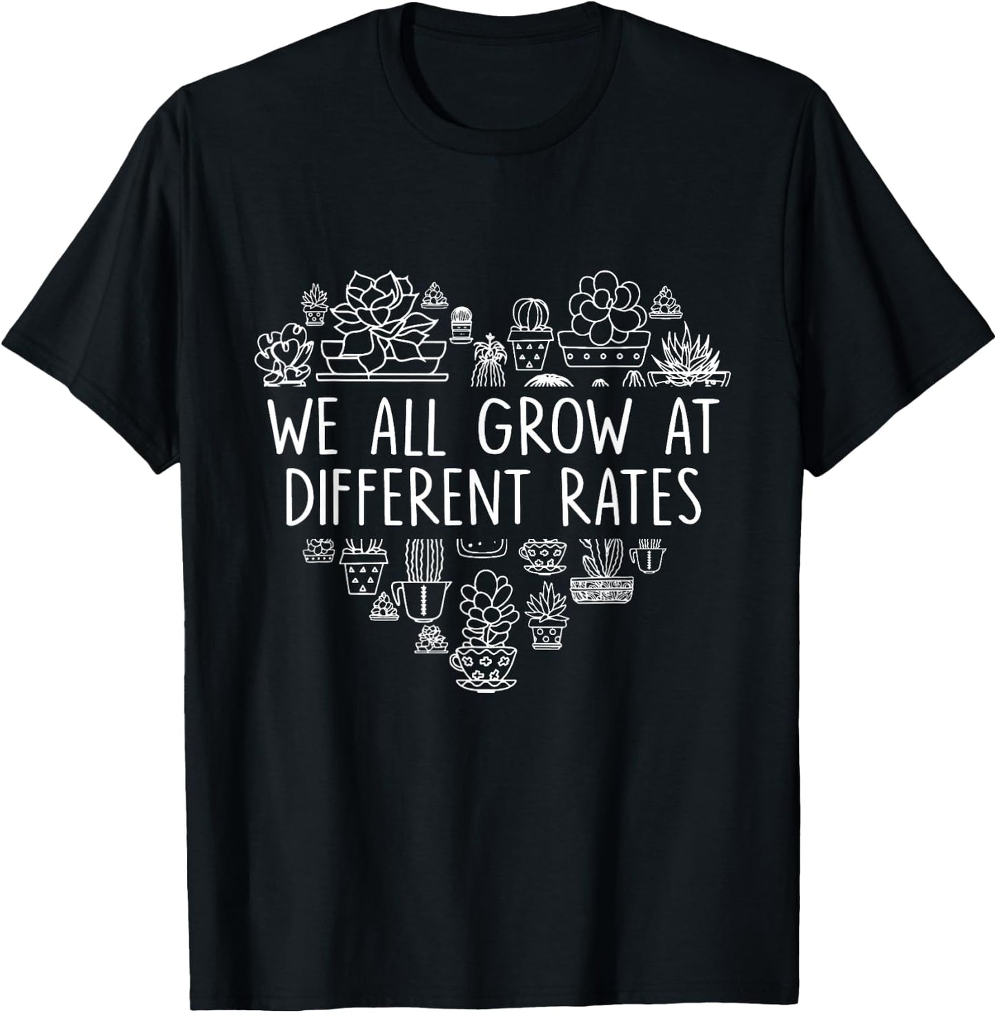 We All Grow At Different Rates SPED Teacher T-Shirt - T-Shirt | Black