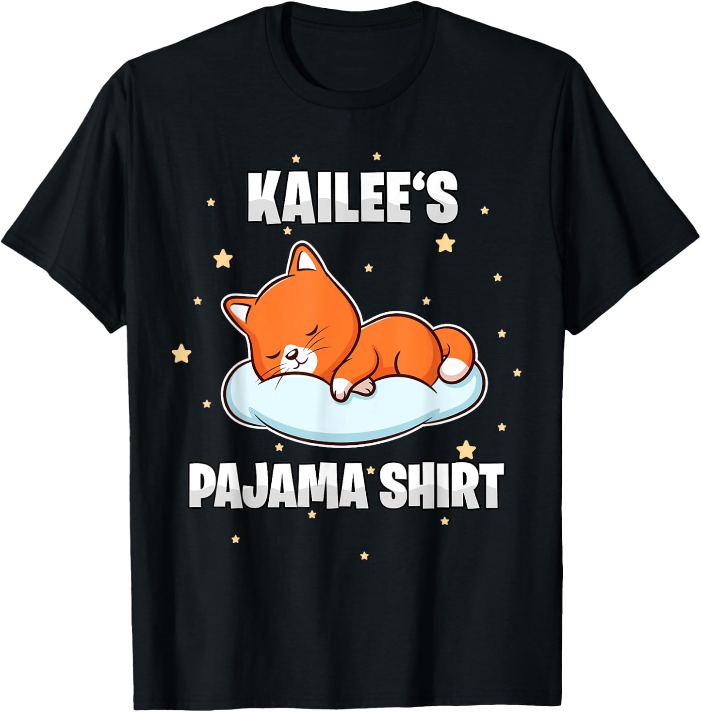 Kailee's Pajama Shirt - Personalized Sleeping T-Shirt - T-Shirt | Black