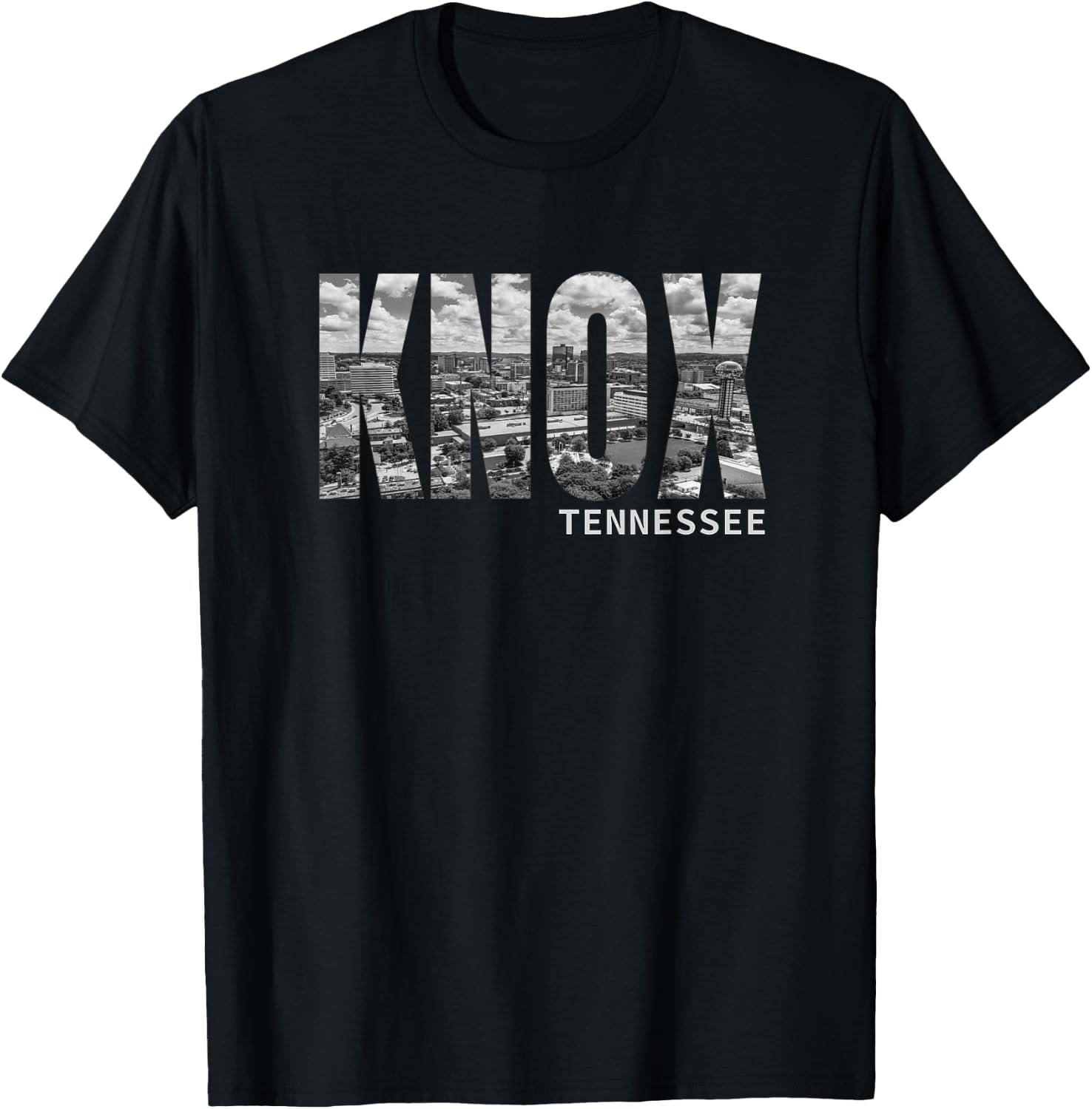 Downtown Knox TN Knoxville Tennessee Skyline Art Souvenir T-Shirt - T-Shirt | Black